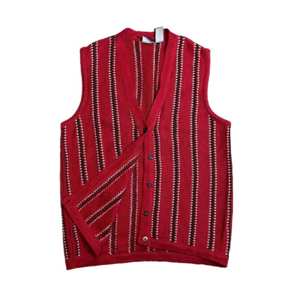 liz claiborne sport vtg red striped button up vest